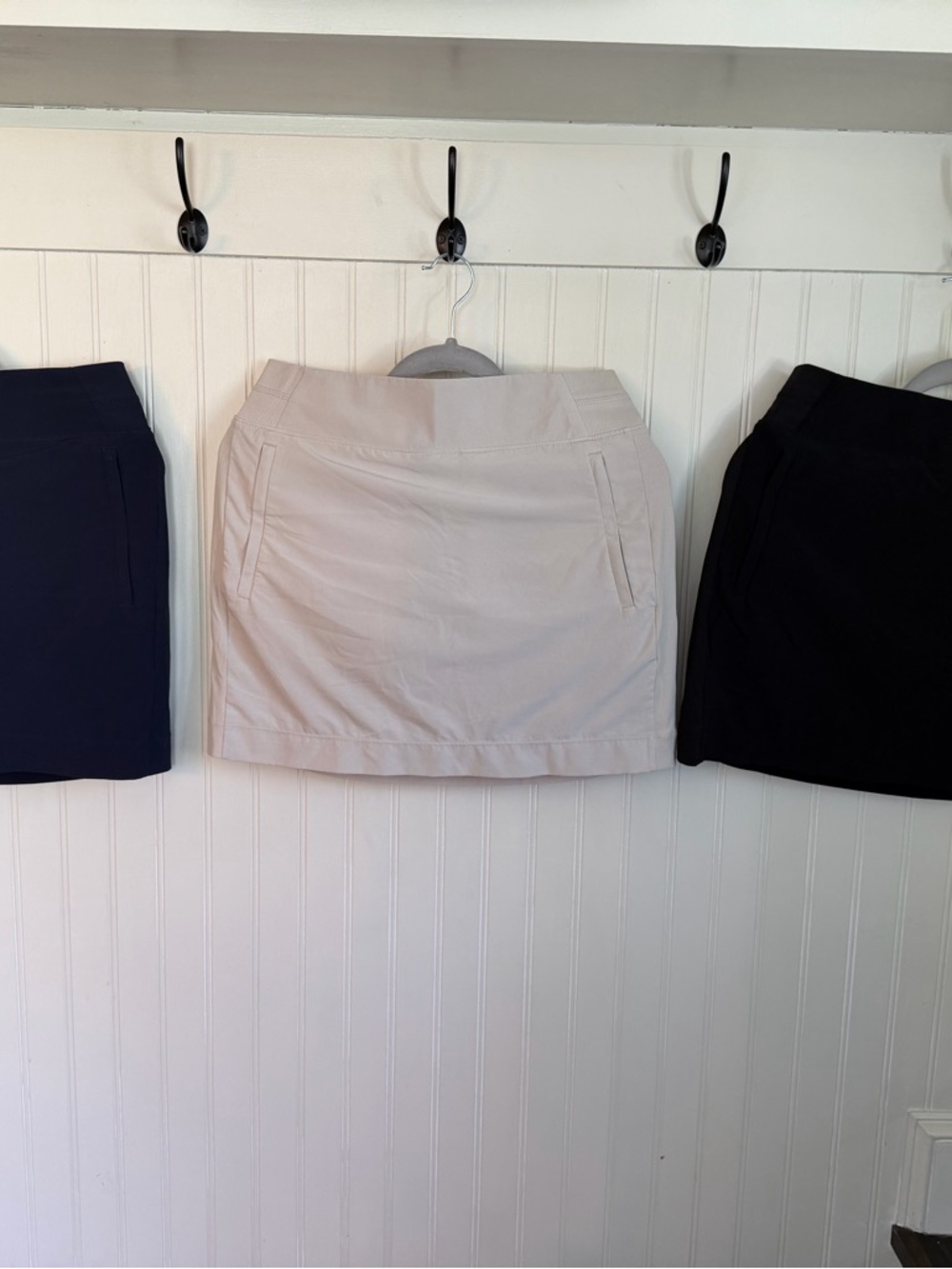 3 Athleta Brooklyn Skort Bundle (Navy, Beige & Black) with Side Seam Pockets